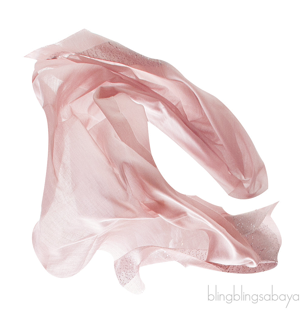 Old Pink Sequin Emb. Shawl