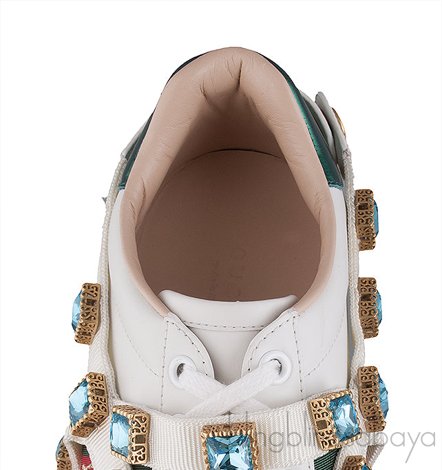 Ace Embroidered Platform Sneaker w/ Crystals