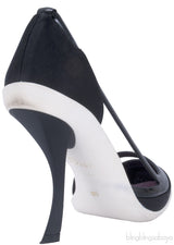 Black Satin Cut-out Pump