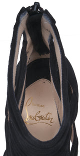 Black Suede Cut-out Leather Pump