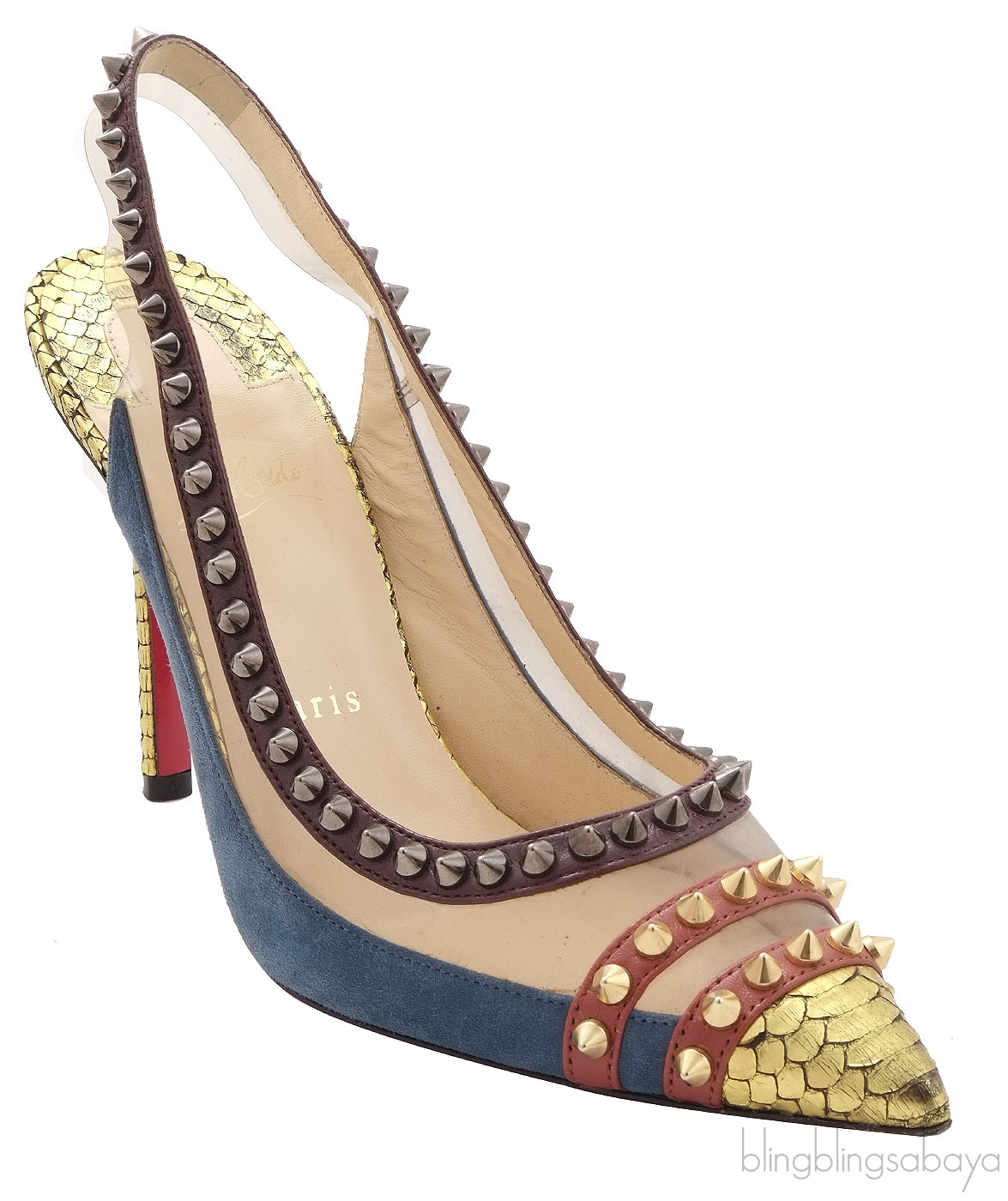Multicolor Cloo Spike Slingback Heels
