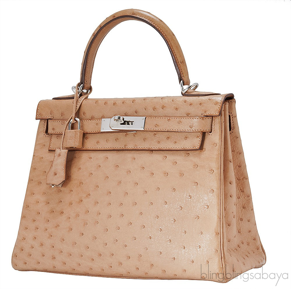 Kelly 28 Natural Gold Ostrich