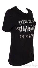 Black Crystal Embellished T-shirt