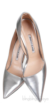 Metallic Silver Pointed Toe Heels