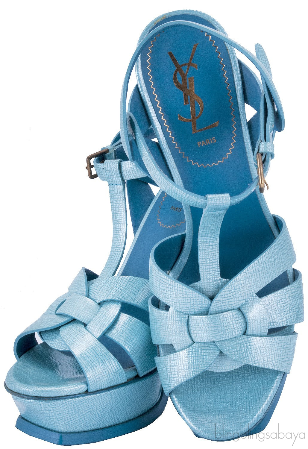 Aqua Patent Textured Leather Tribute