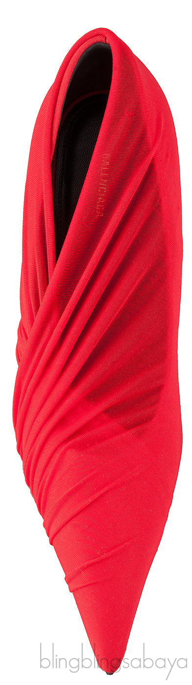 Red Pointy Wrap Pump