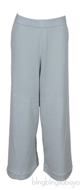 Blue Green Knitted Top and Wide Leg Trouser Set