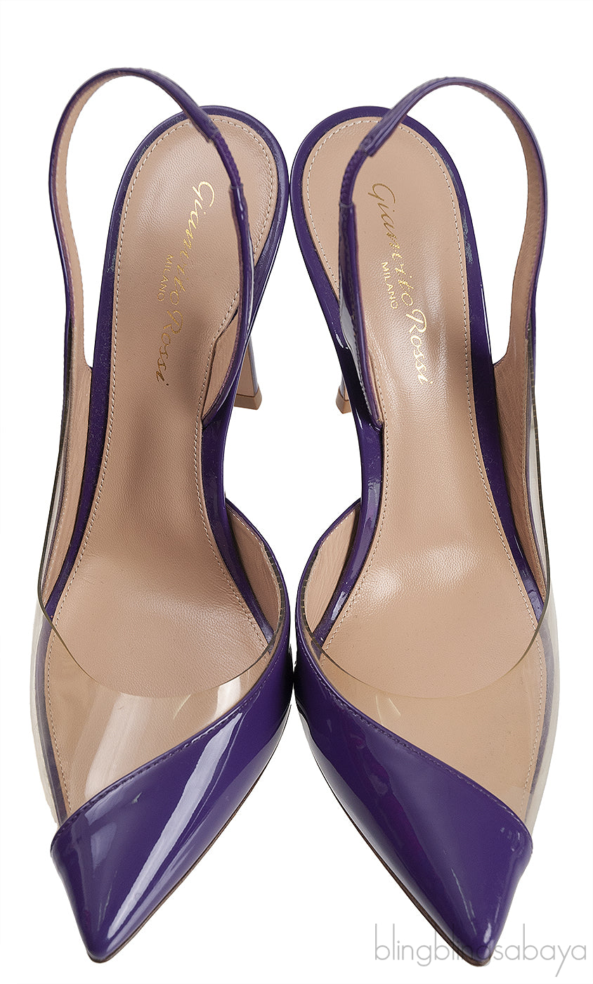 Purple PVC Slingback Pump