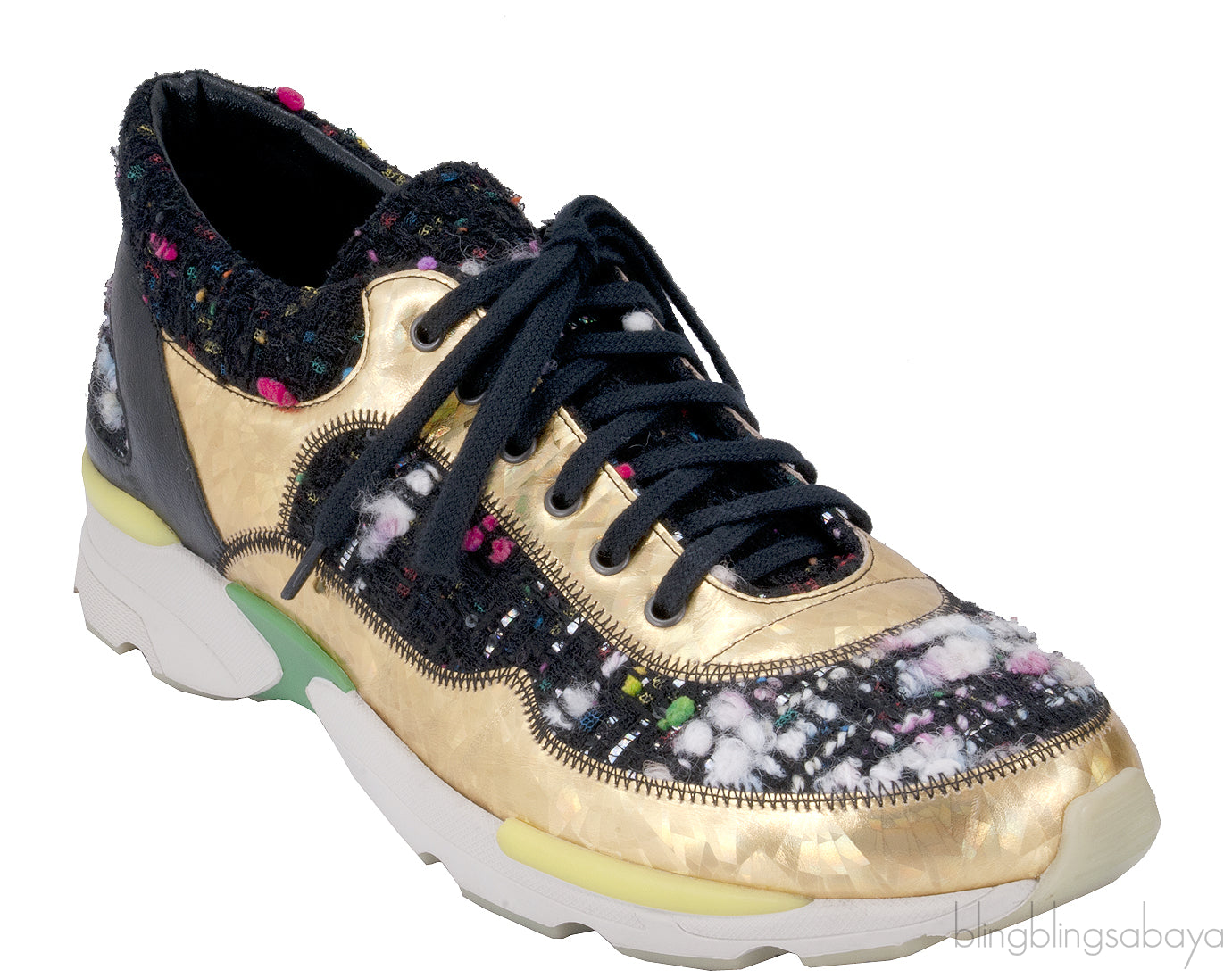 Metallic Gold Boucle Sneakers