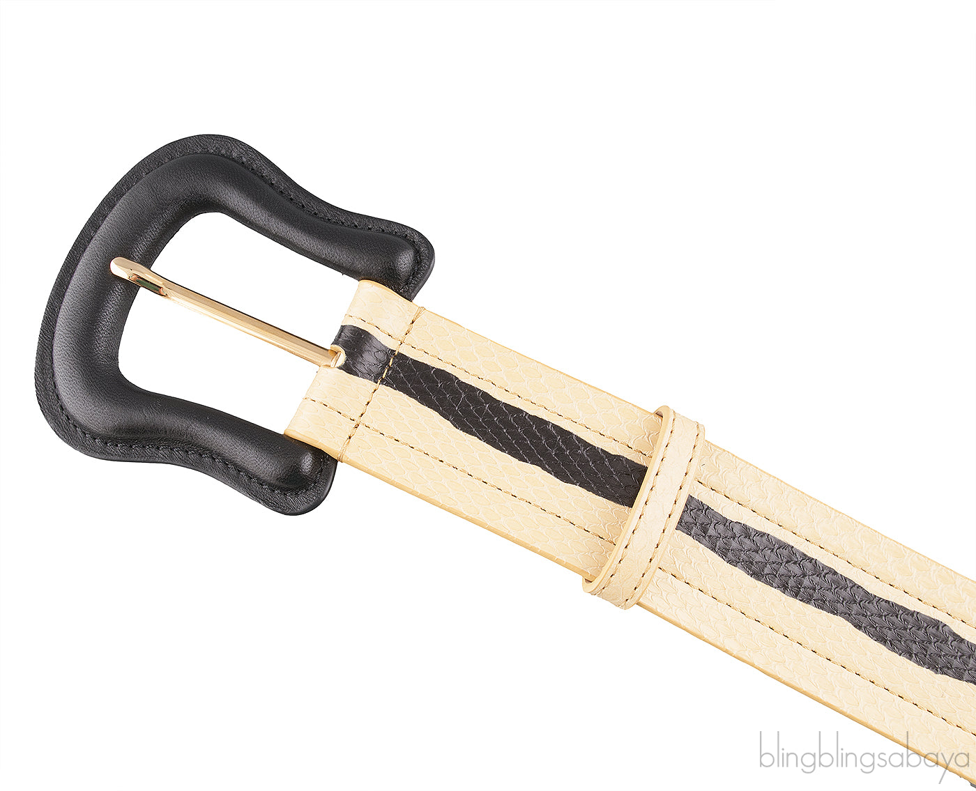 Yellow & Black Python Print Belt
