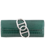 Egee Emerald Crocodile Clutch