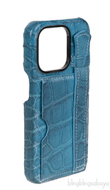 Card Holder Strap Iphone 15 Case Alligator Forest Green