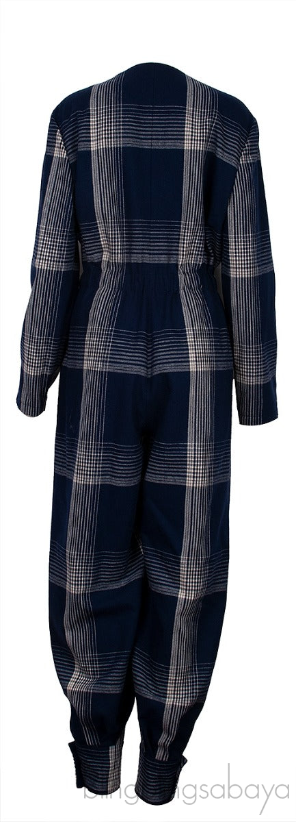 Blue Checkered Jumpsuit