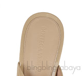Beige Patent Leather Bunny Mules
