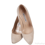 Manolo Blahnik Beige Suede Leather Heels