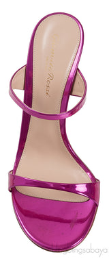 Gianvito Rossi Aura Metallic Pink Two Strap Mules