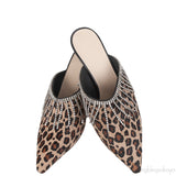 Wandler Bente Crystal-embellished Leopard-print Calf Hair Mules