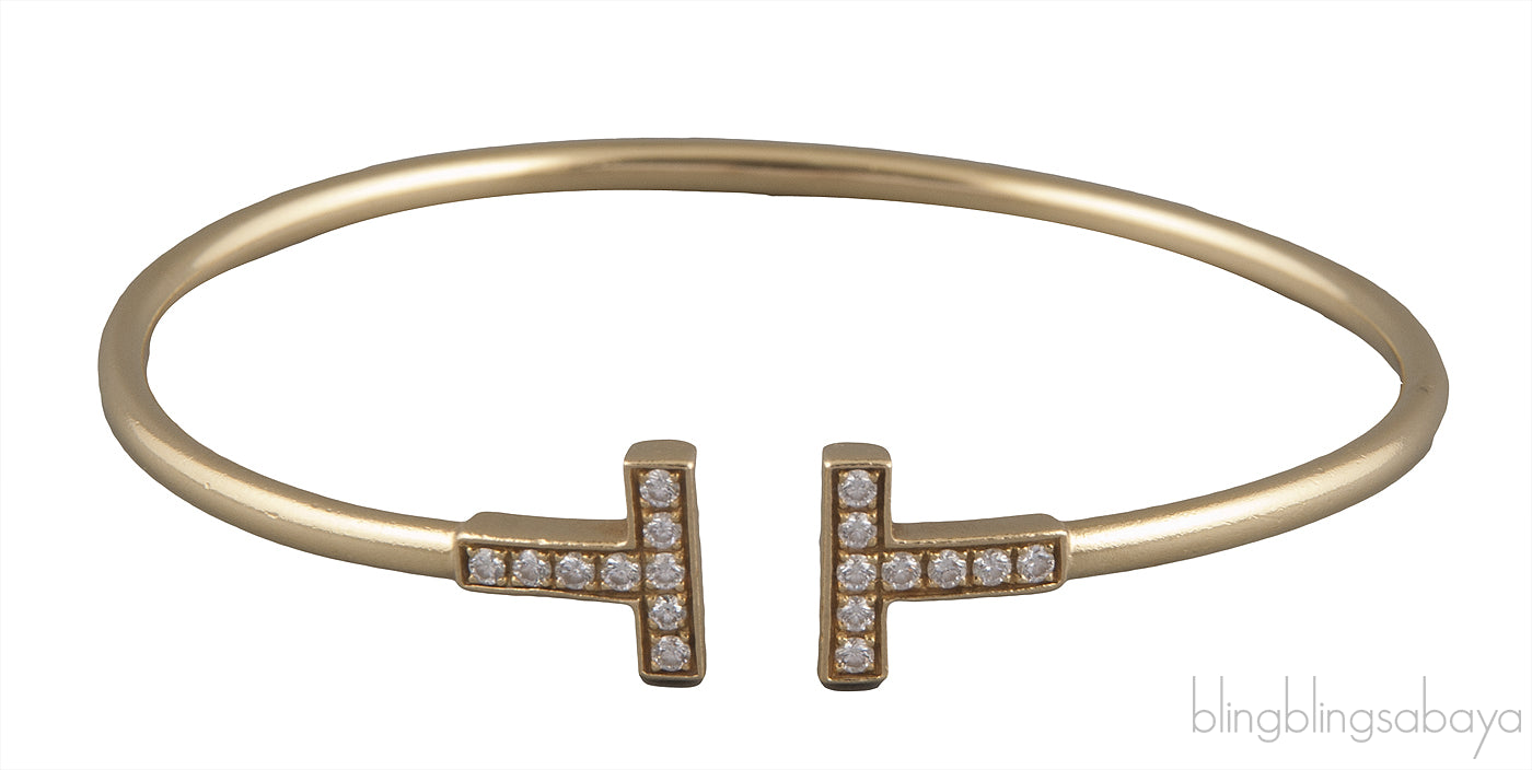 T Diamond Wire Bracelet