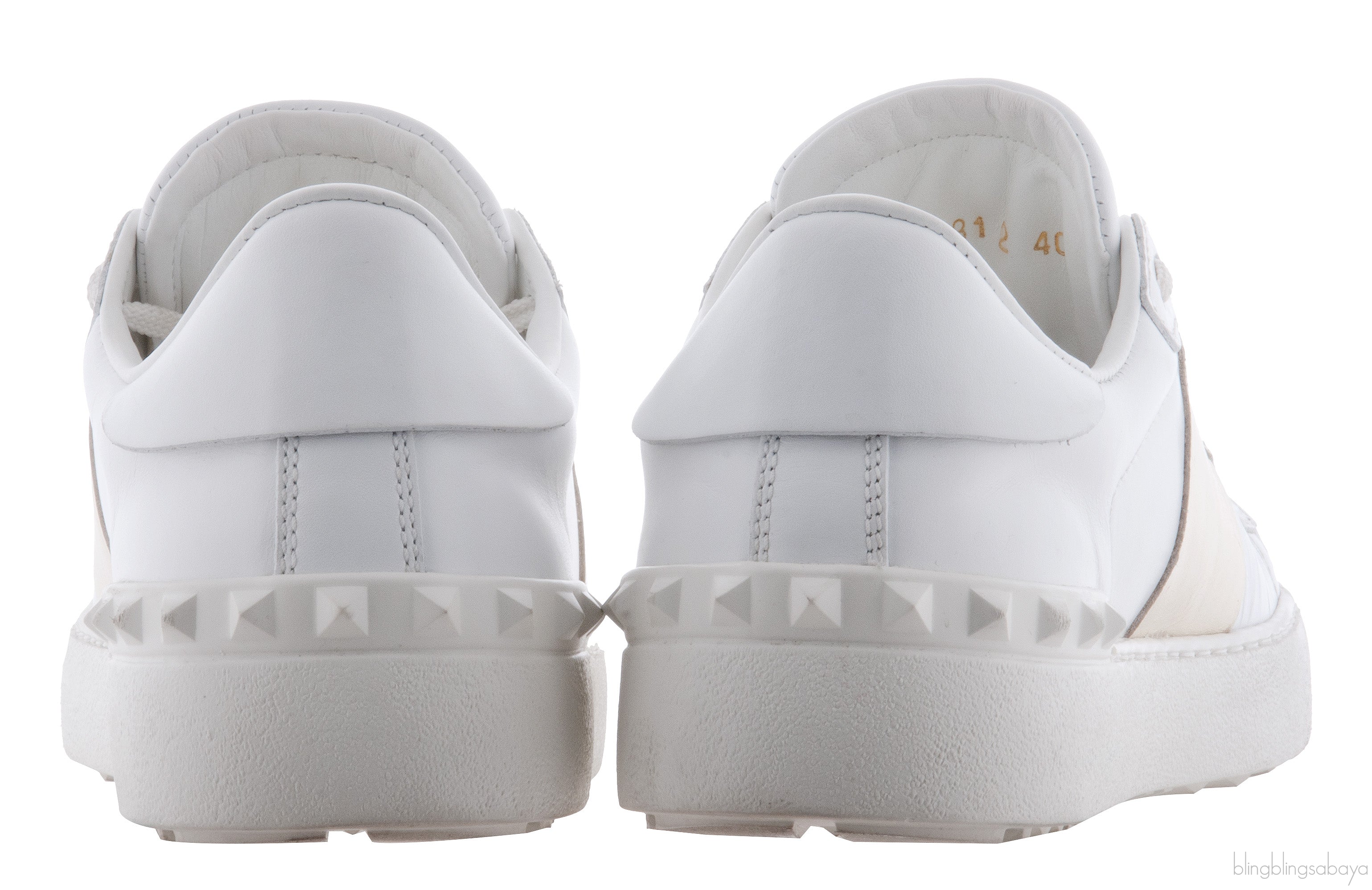 White and Gold Stripe Trainer Sneakers