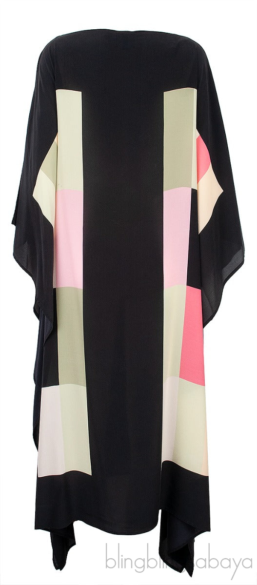 Black Printed Kaftan Dress