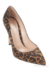Leopard Print Suede Pointed Toe Heels