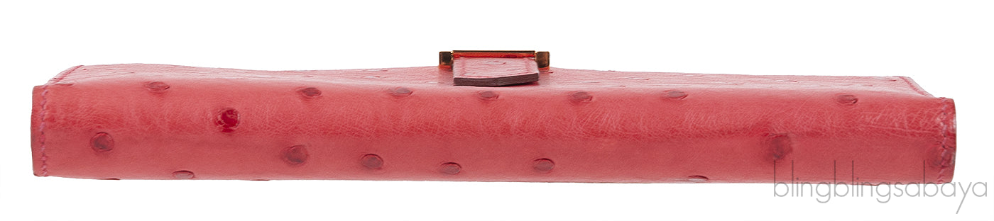 Bearn Bougainvillier Ostrich Wallet GHW