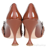 Kiltie Crystal Fringe Vinyl & Leather Point-Toe Heels