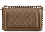 Small Gold Quilted Le Boy
