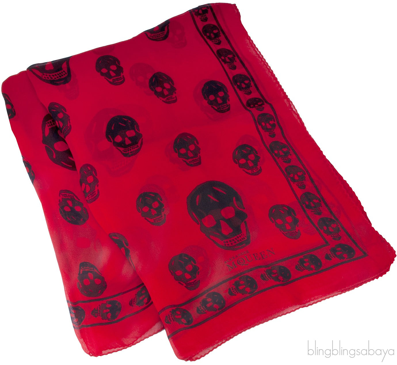 Silk Chiffon Skull Scarf