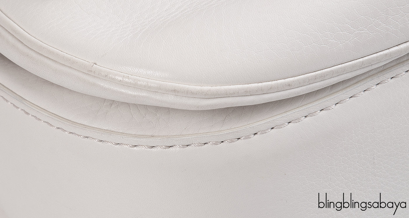 Gucci White Large Bamboo Top Handle Bag