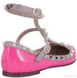 Patent Pink Rockstud Flat Ballerina