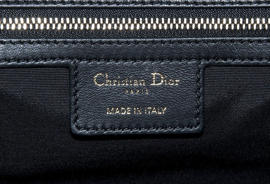 Black Leather Cannage Shoulder Bag