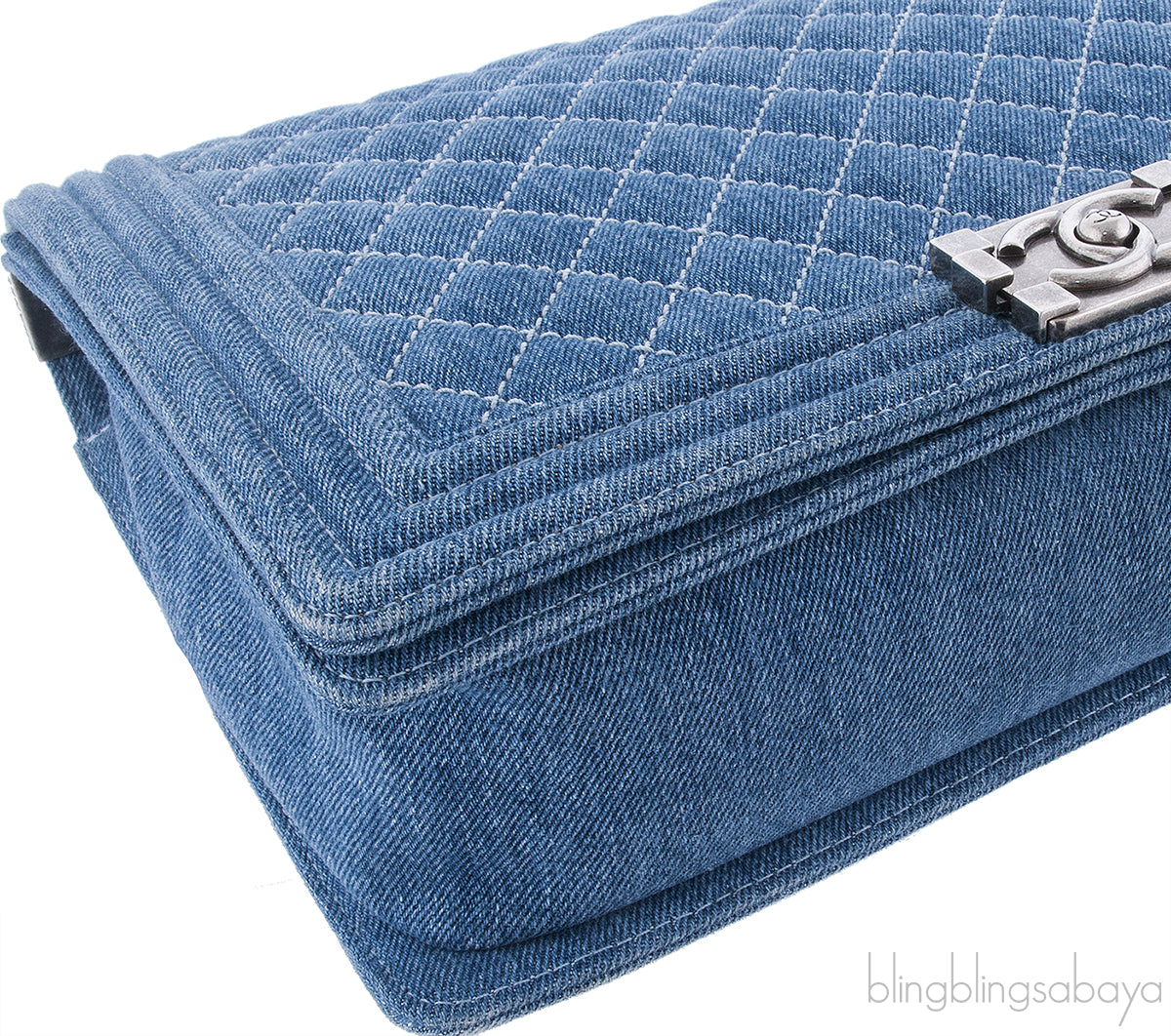 Quilted Le Boy Denim Jumbo Flap Bag