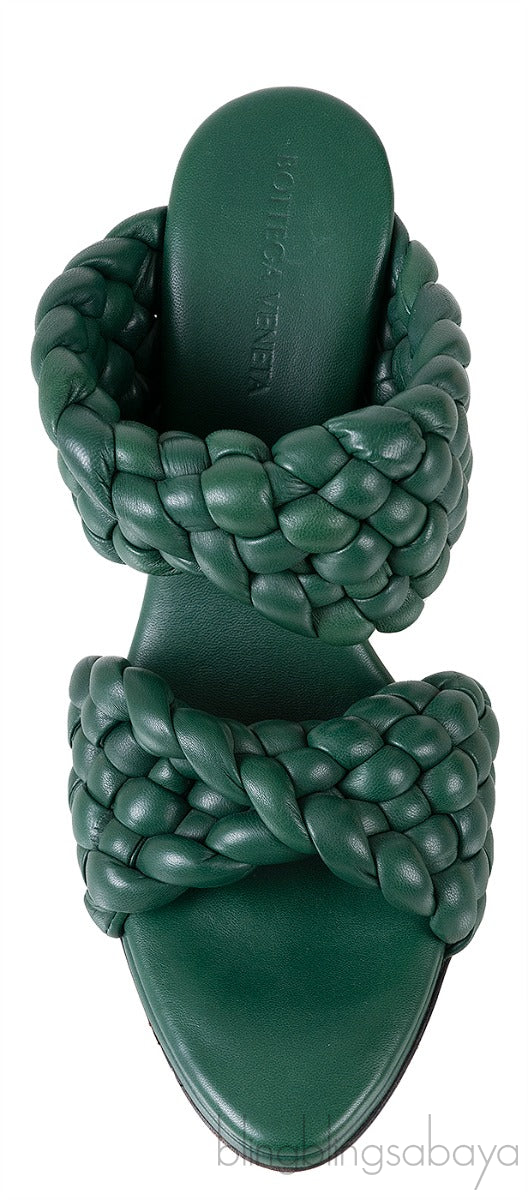 Bottega Veneta Curve Optic Emerald Green Sandals