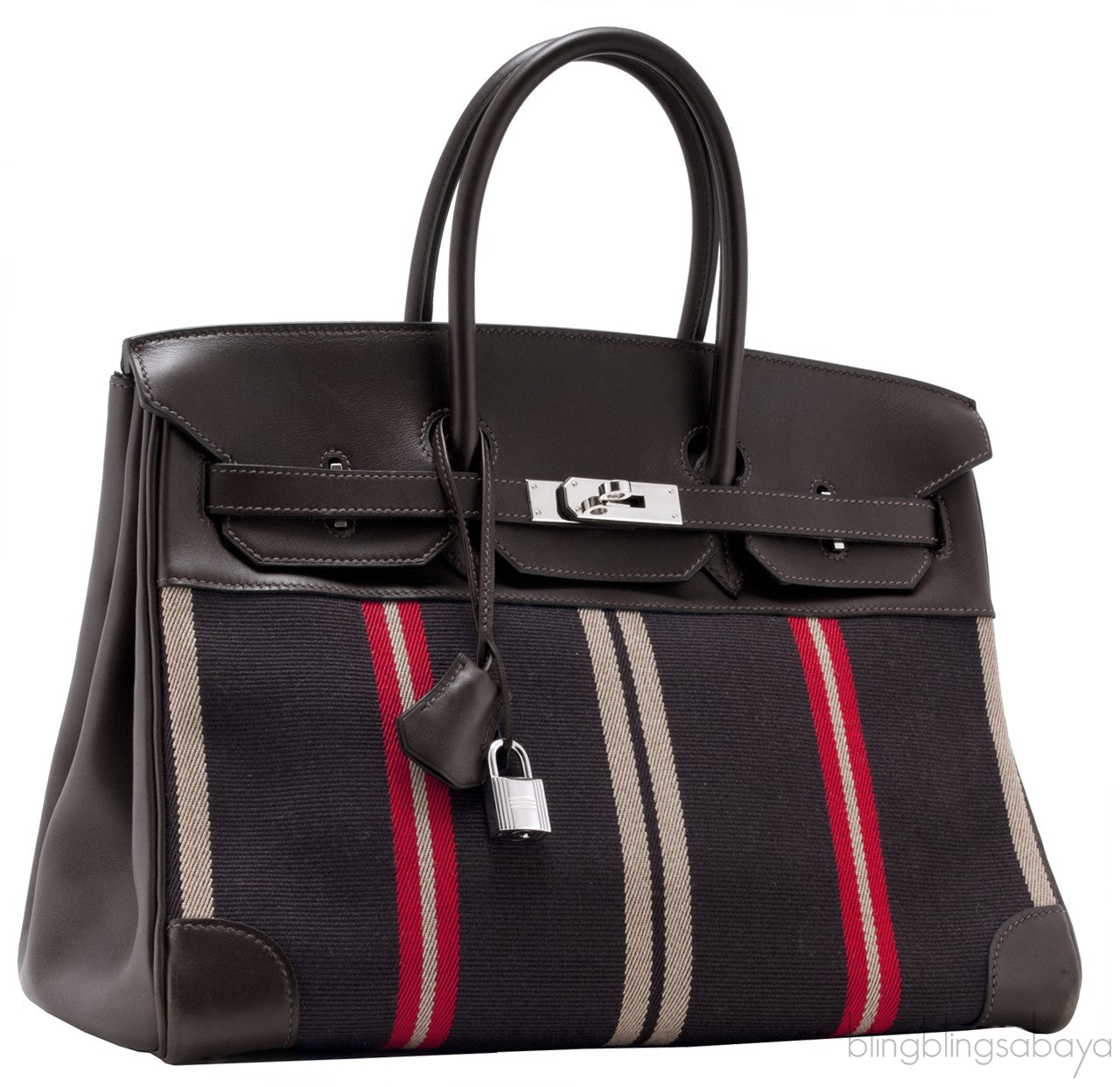 Birkin 35 Ebene Leather & Canvas