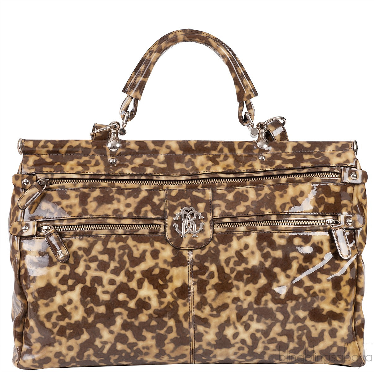 Grande Diva Patent Leopard Bag