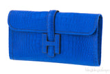 Jige Elan Blue Electric Crocodile Clutch
