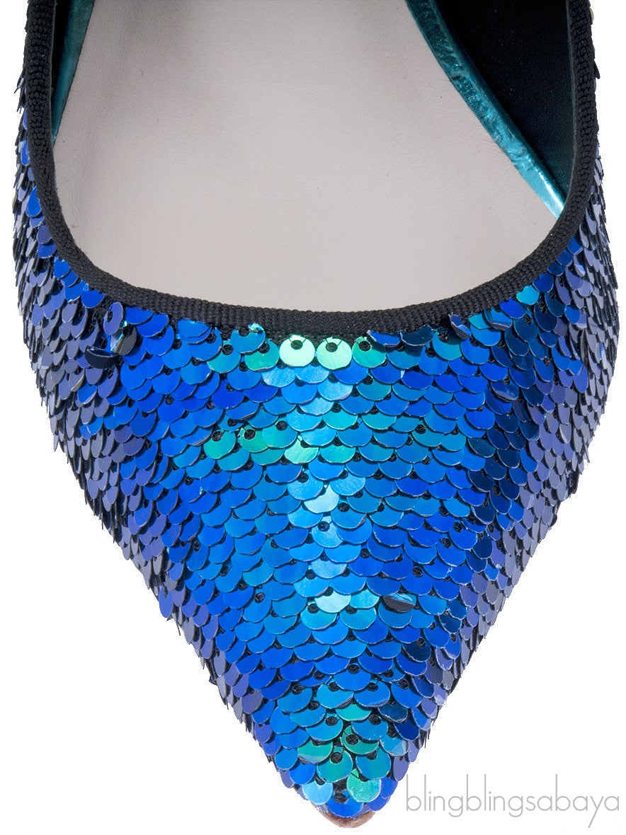 Blue Coco Sequined Pump