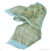 Moss Green Printed w/ Teal Trim Stole