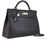 Kelly 40 Choco Brown Sellier Epsom