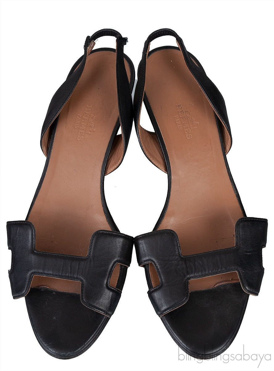 Black Slingback Kitten Heels