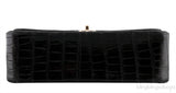 Black Crocodile Jumbo Flap Bag