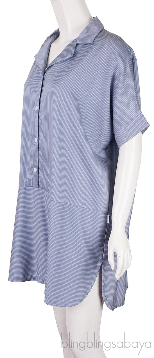 Grey Stripes Sleepwear Top