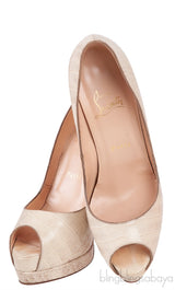 Alabastro Crocodile Peep Toe Pumps