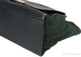 Trapeze Emerald Green Croc Embossed Shoulder Bag