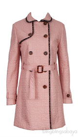 Fendi Mini Me FF Quilted Trim Kids Trench Coat