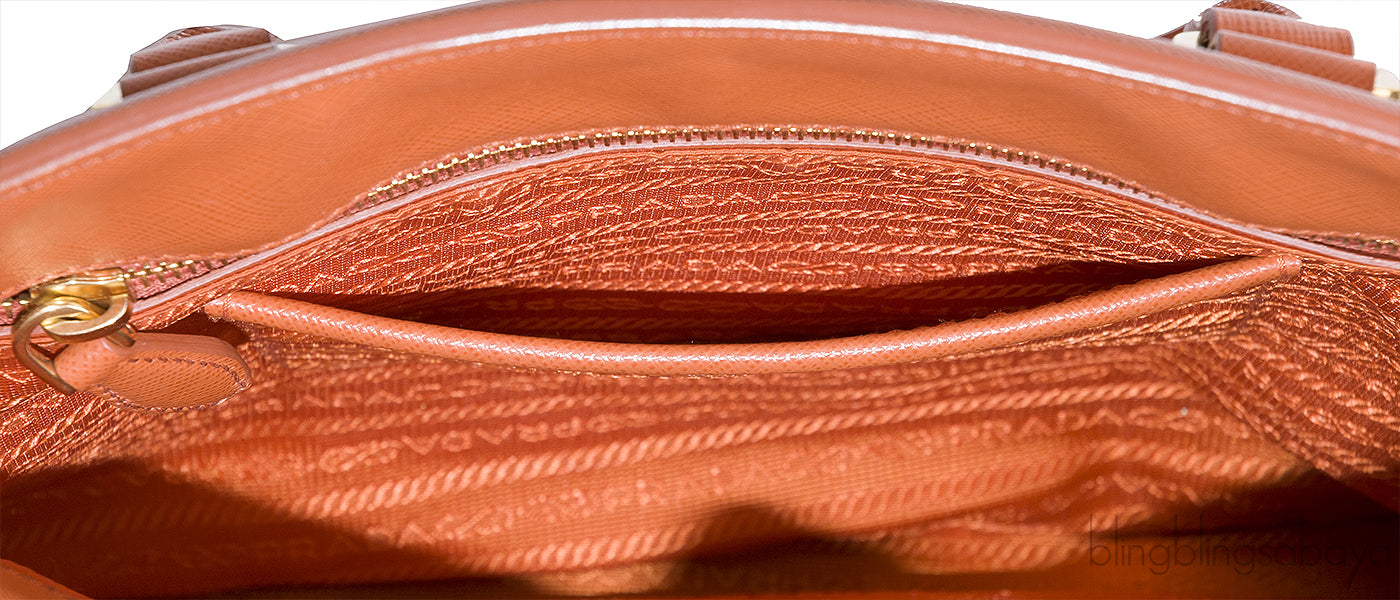 Papaya Parabole Saffiano Bag