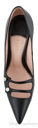 Black Strappy Pointed Toe Heels