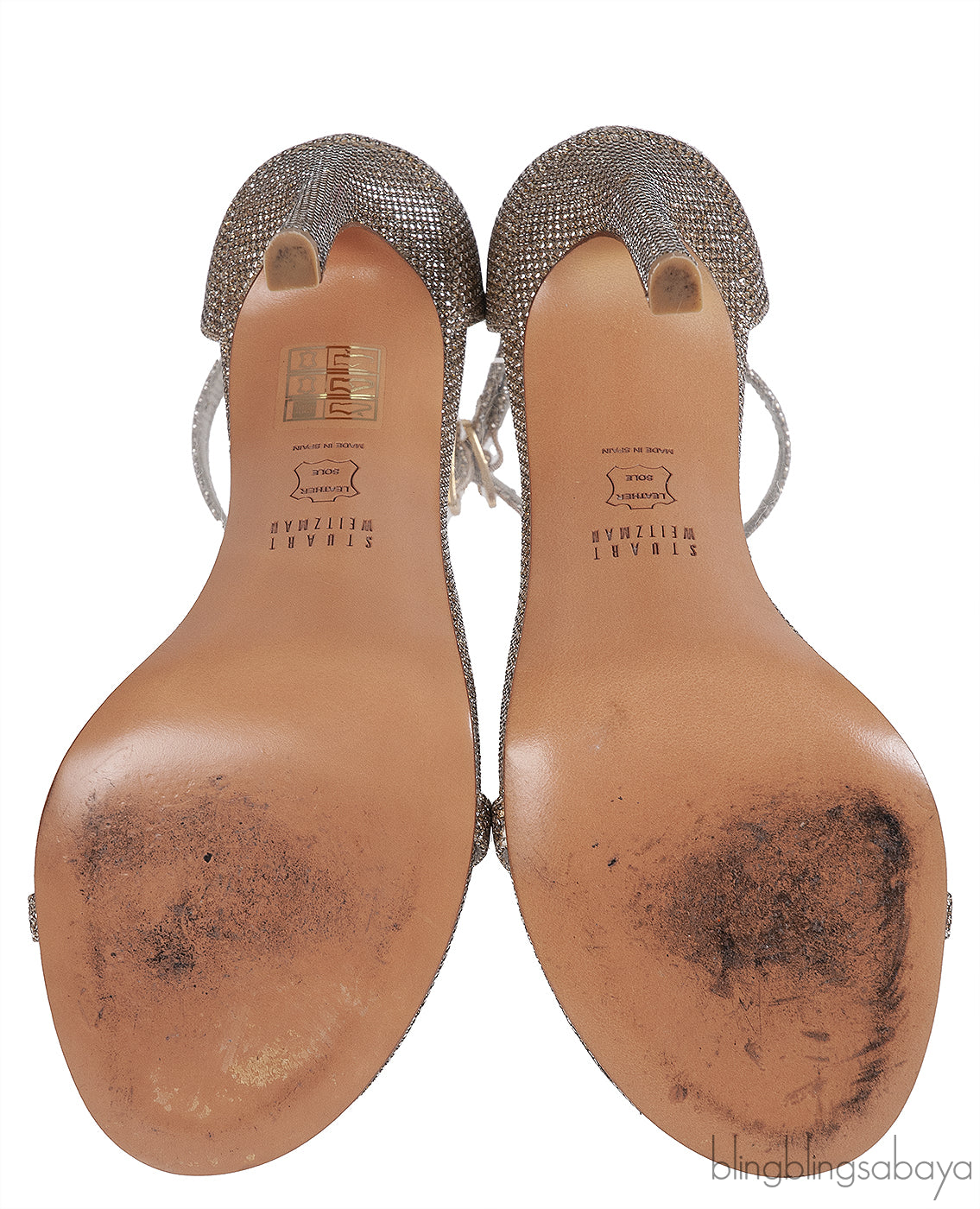 Stuart Weitzman Glitter Nudist Heel Sandals