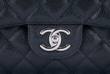 Black Caviar Jumbo Double Flap Bag